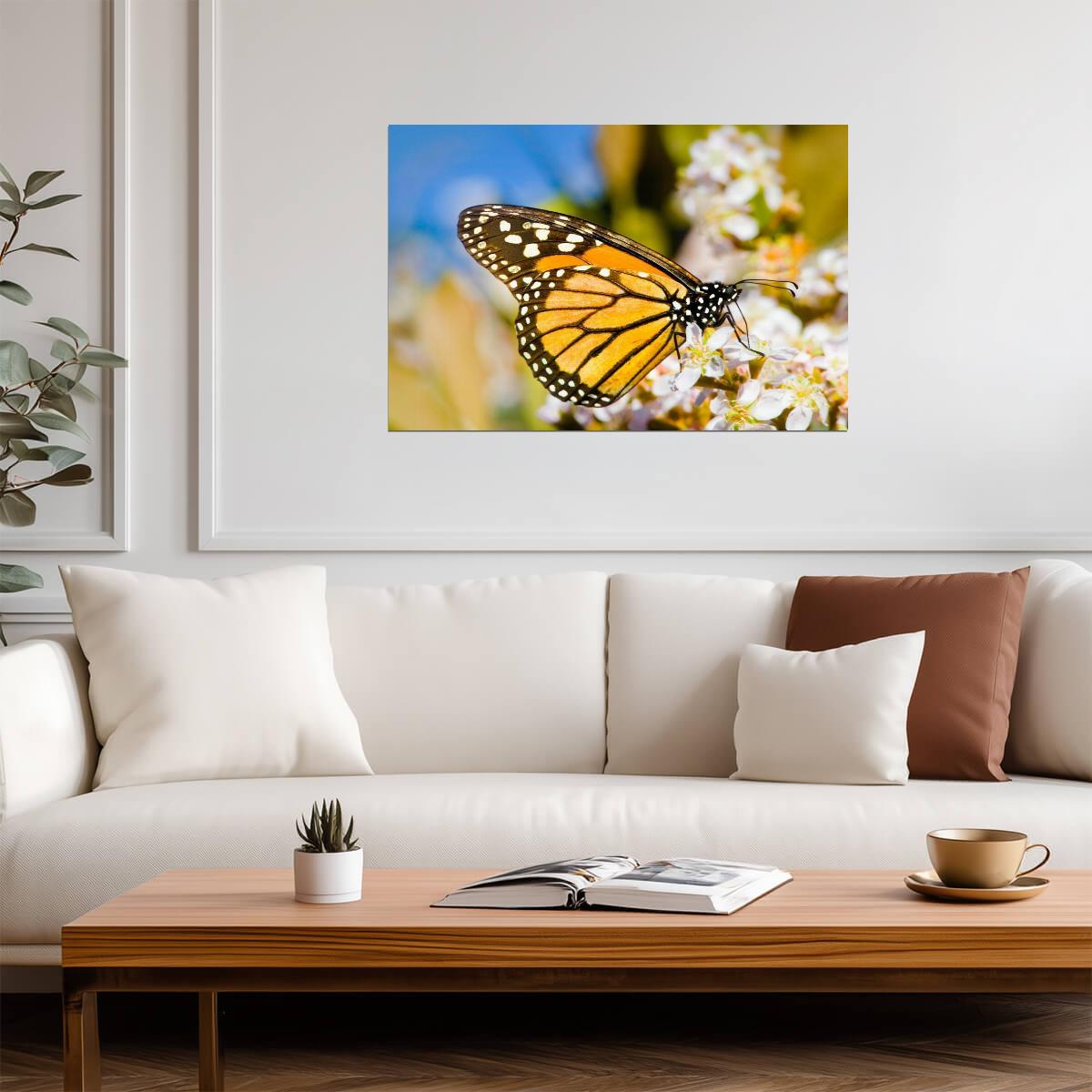 Monarch Butterfly on a Flower | Macro Photography Print | Nature Wall Art Poster - Photography Poster
