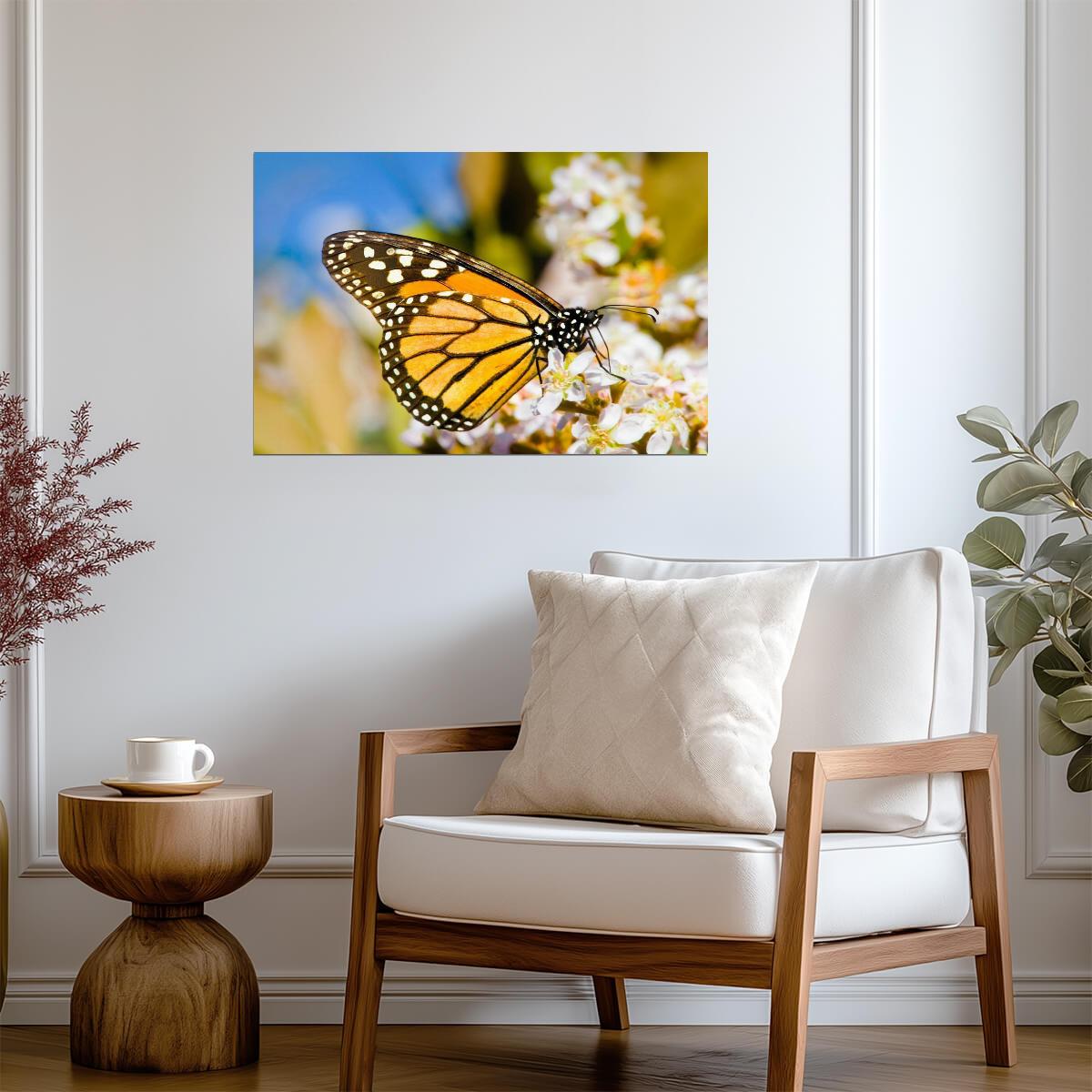Monarch Butterfly on a Flower | Macro Photography Print | Nature Wall Art Poster - Photography Poster
