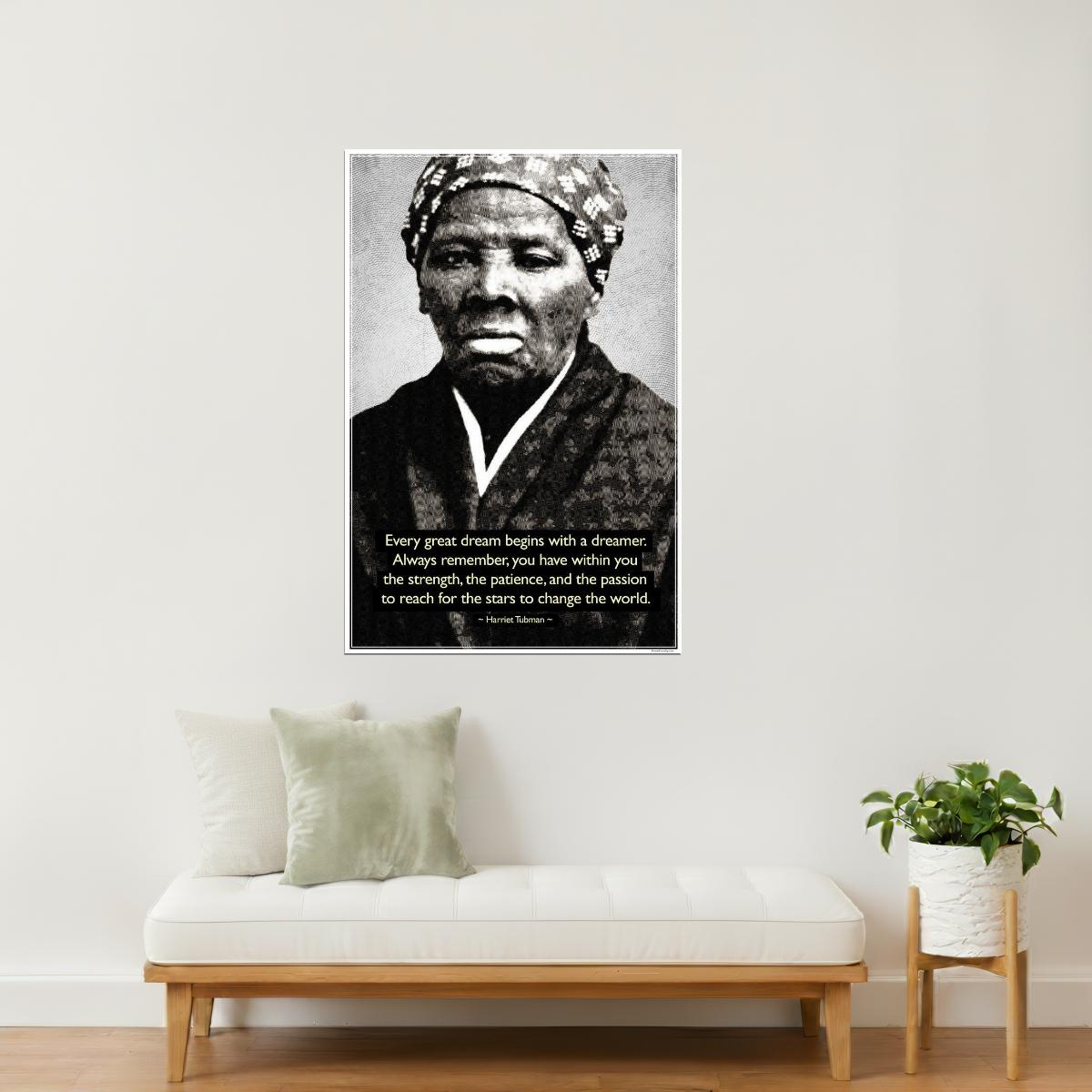 Harriet Tubman | Change the World Motivational Quote Poster | Black History
