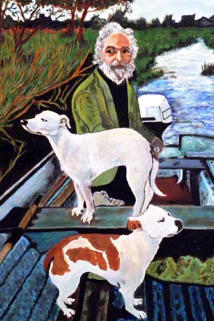 Goodfellas Movie Painting | Man with Two Dogs in a Boat | Martin Scorsese Film Art - Movies & TV Poster