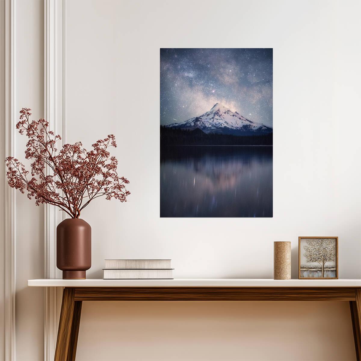 Milky Way Over Lost Lake | Mount Hood Oregon Photography | Astrophotography Poster - Photography Poster