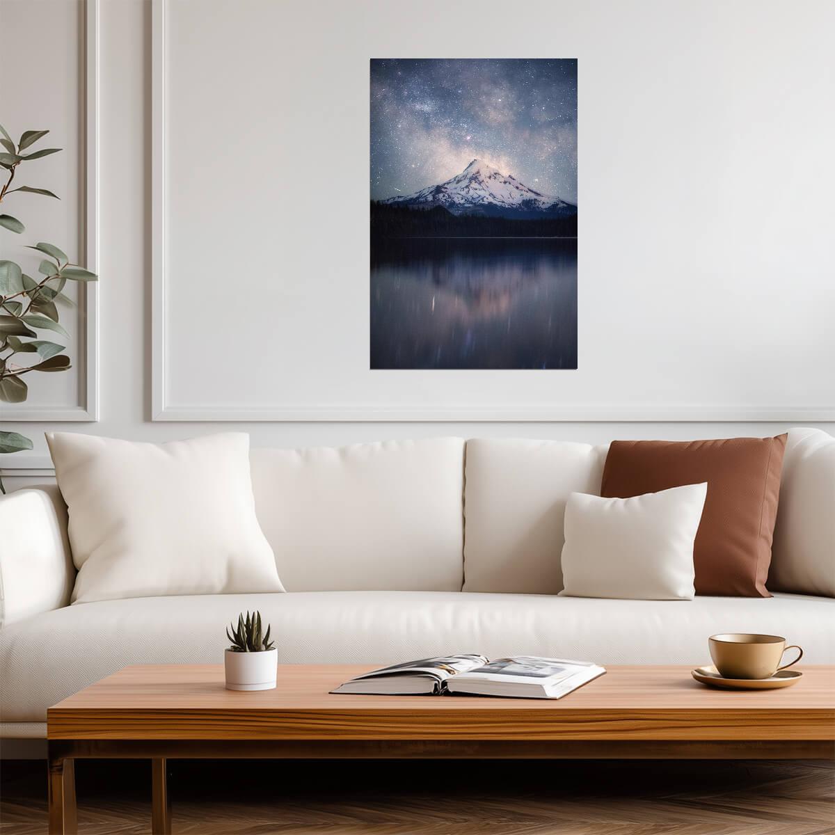 Milky Way Over Lost Lake | Mount Hood Oregon Photography | Astrophotography Poster - Photography Poster