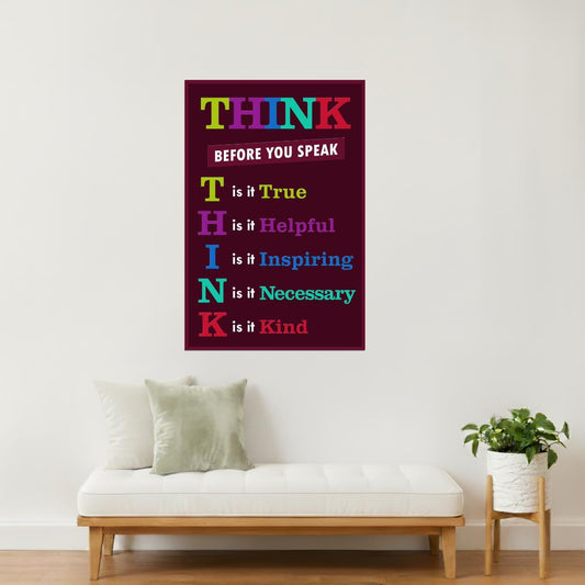 Think Before You Speak | Classroom Motivational Poster