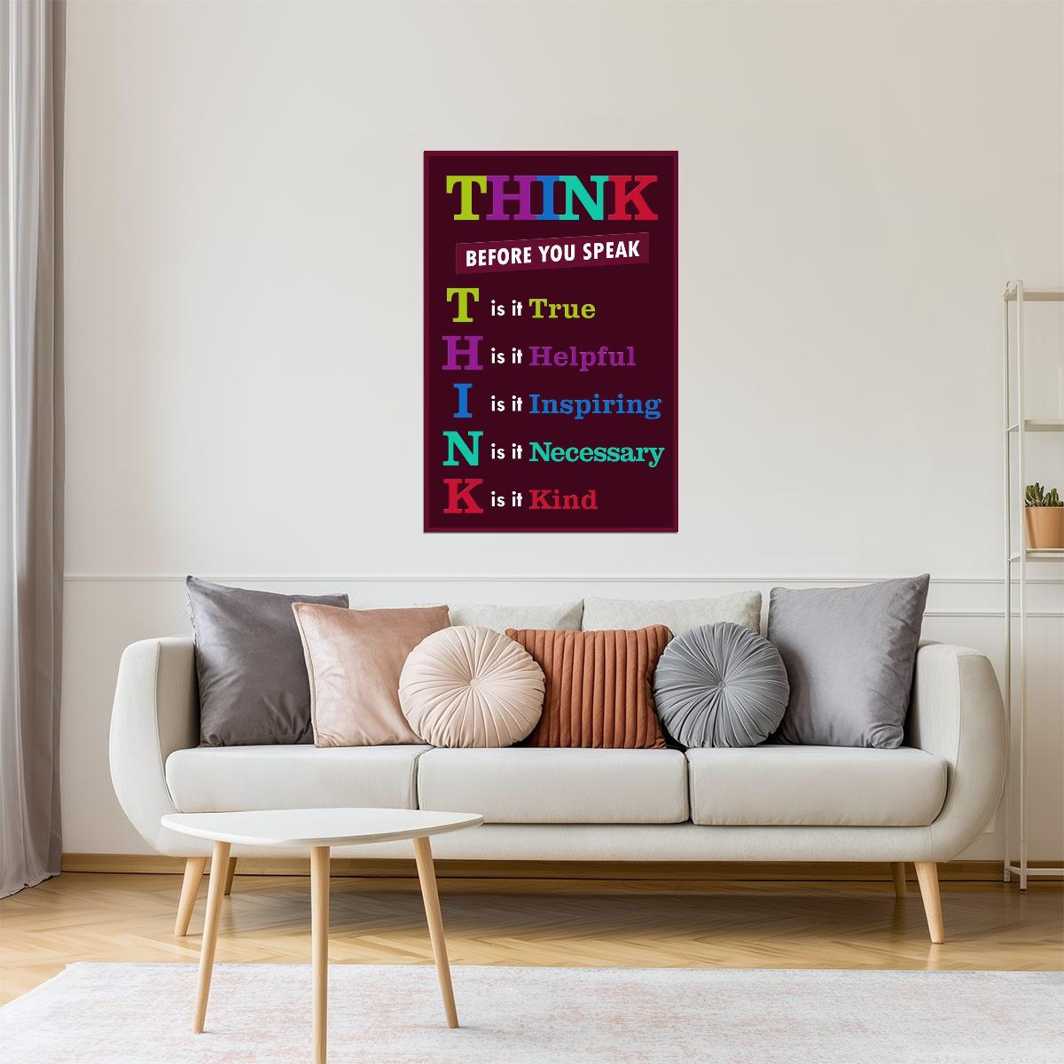 Think Before You Speak | Classroom Motivational Poster