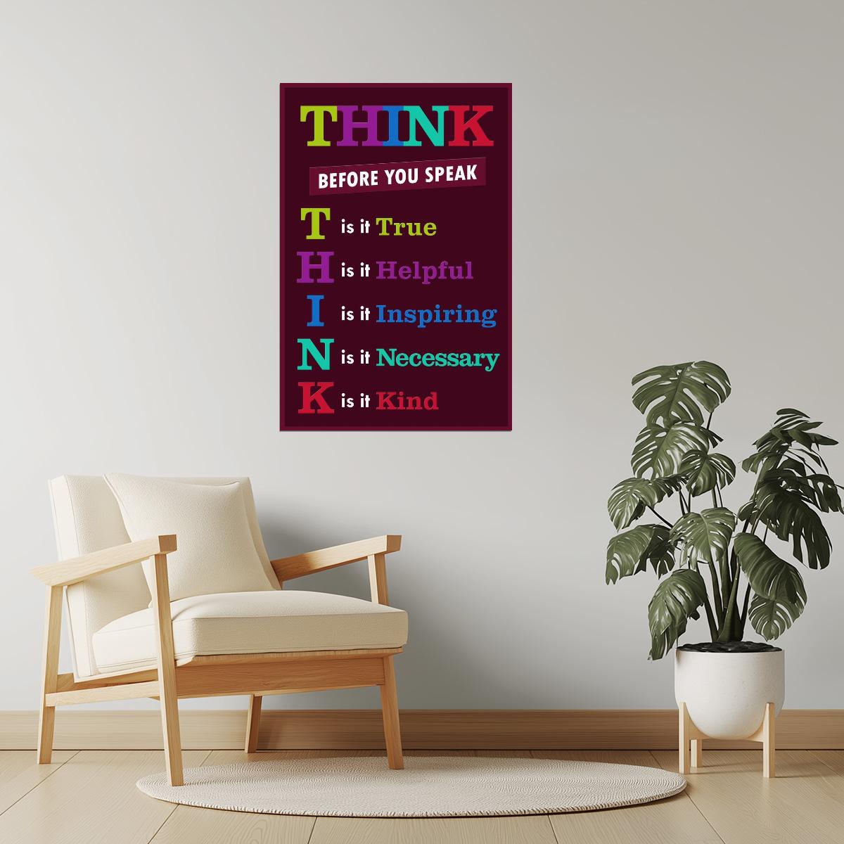 Think Before You Speak | Classroom Motivational Poster