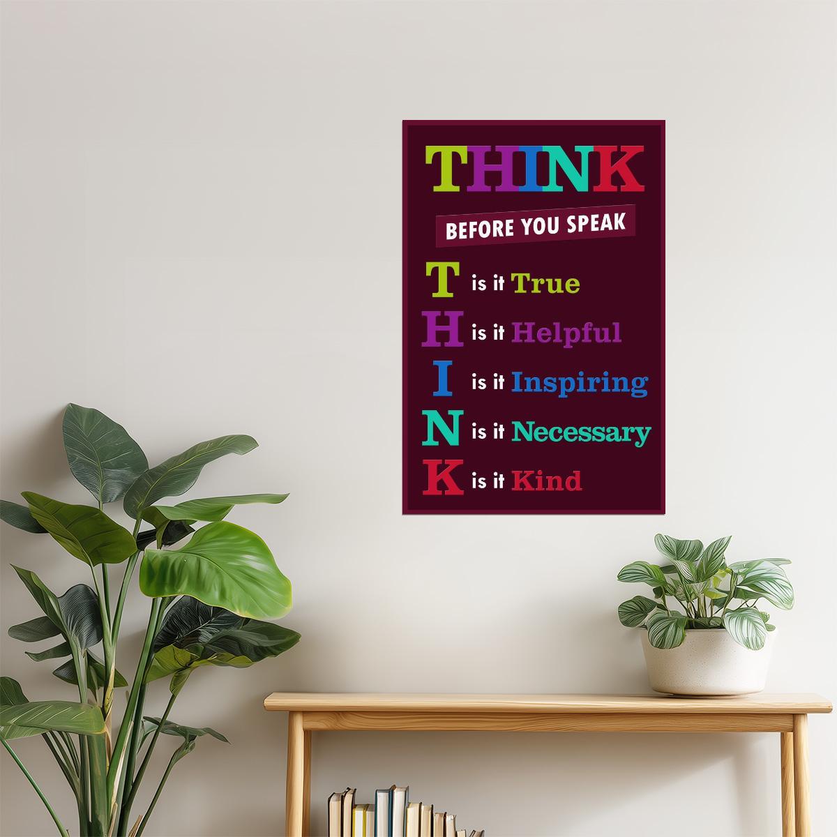 Think Before You Speak | Classroom Motivational Poster