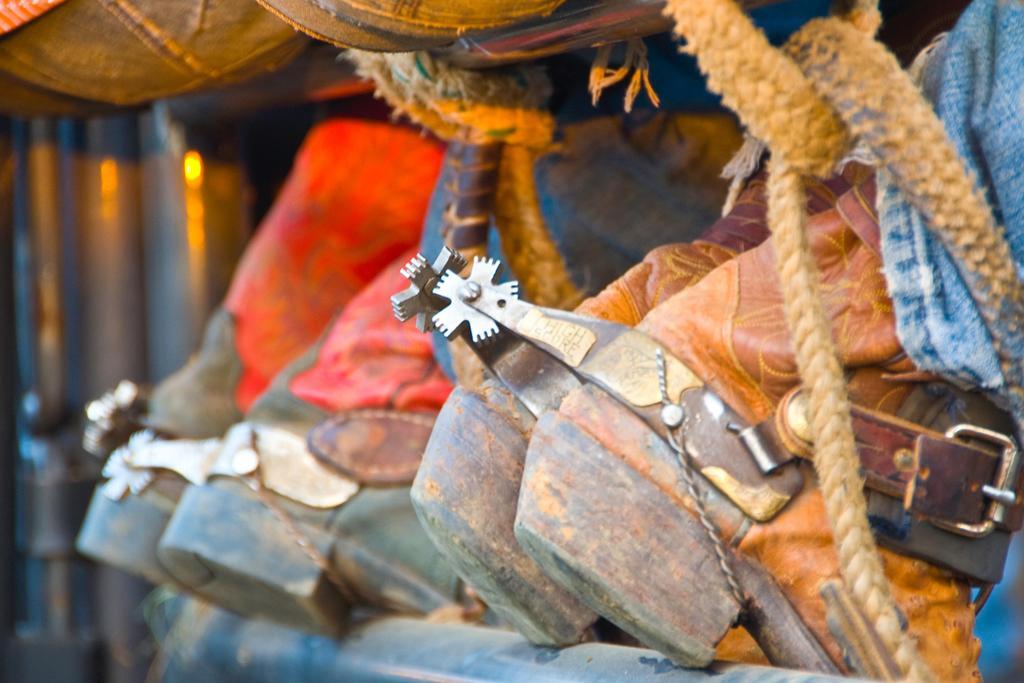 Cowboy Boots and Spurs on a Fence | Western Lifestyle Photography | Rodeo Poster - Sports Poster