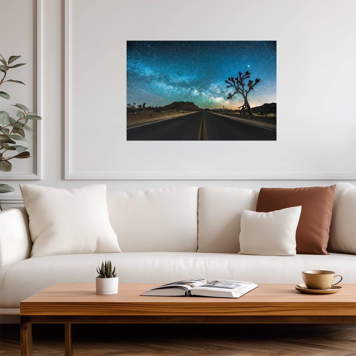 Starry Sky over Joshua Tree National Park | Night Photography | Desert Landscape Poster - Photography Poster