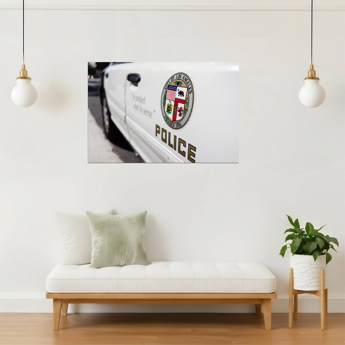 Los Angeles Police Car Poster | LAPD Cruiser Photography | California Wall Art