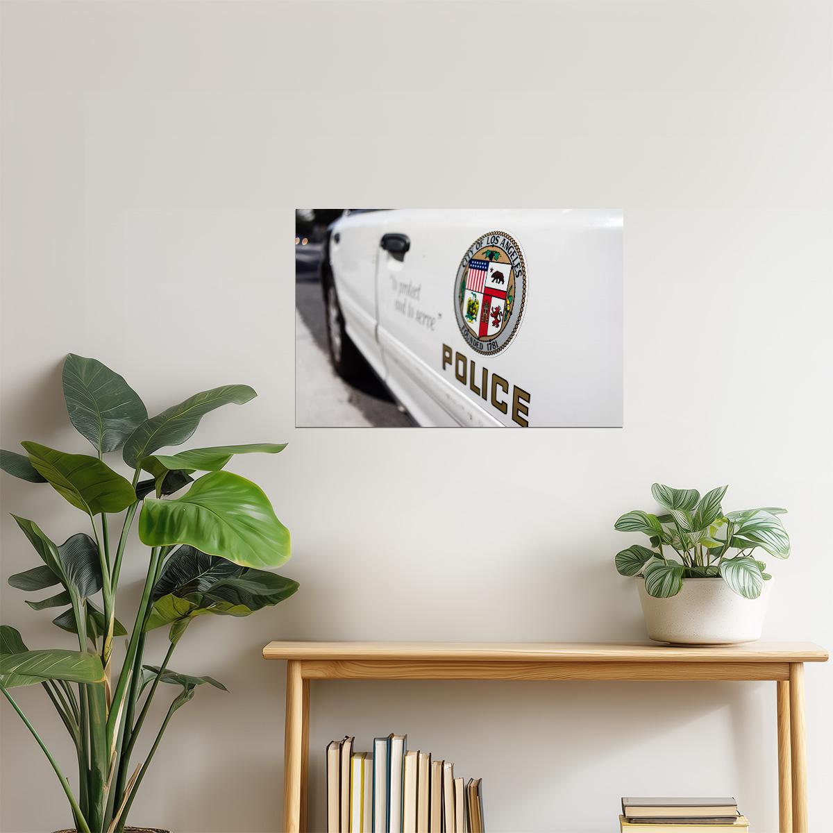 Los Angeles Police Car Poster | LAPD Cruiser Photography | California Wall Art
