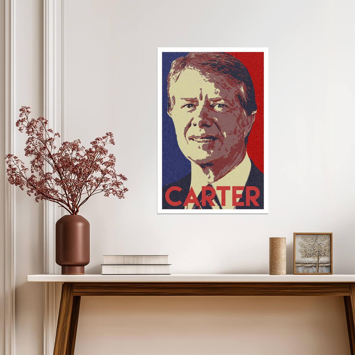 President Jimmy Carter Pop Art | Stylized Portrait Poster | Political Wall Art - Graphic & Art Poster
