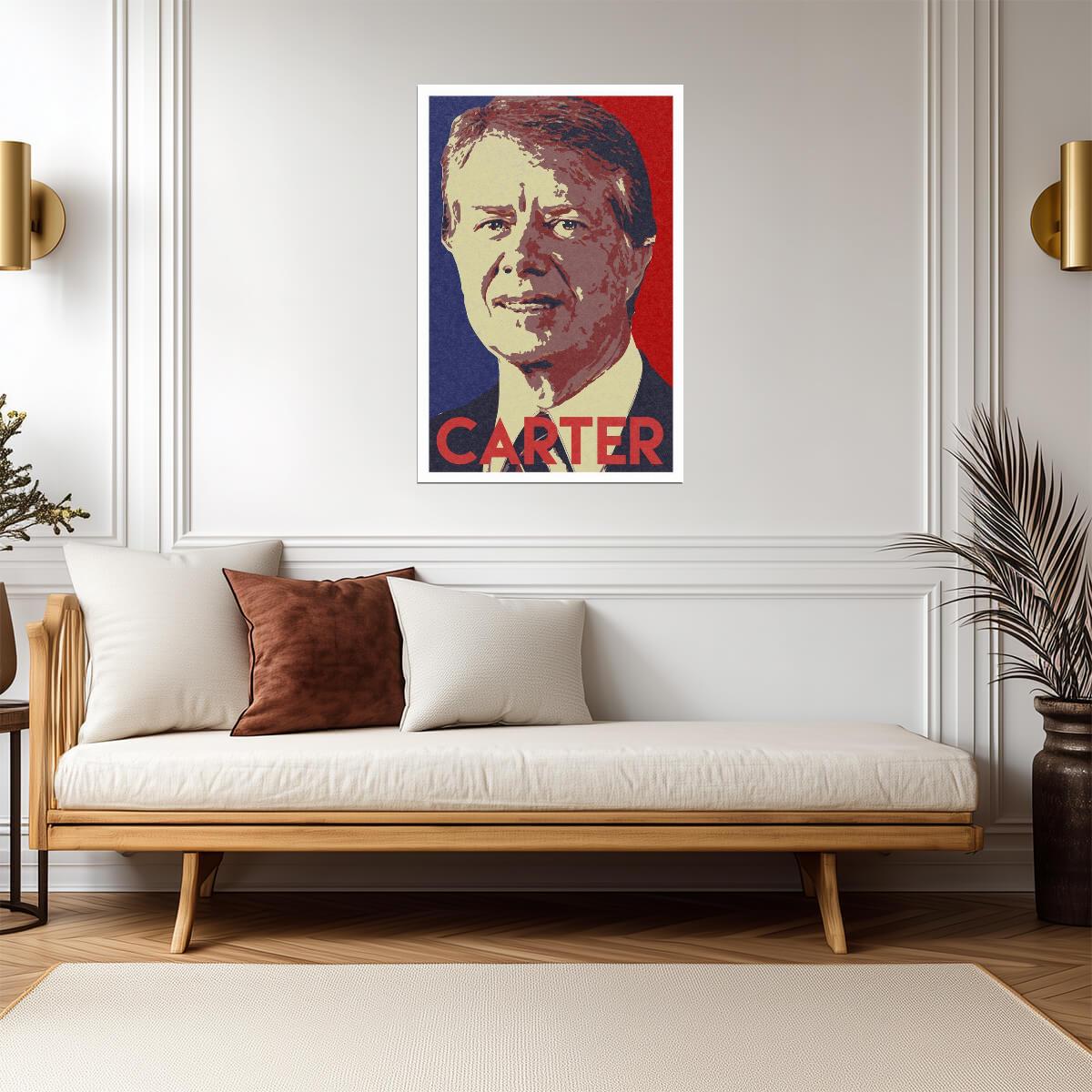 President Jimmy Carter Pop Art | Stylized Portrait Poster | Political Wall Art - Graphic & Art Poster