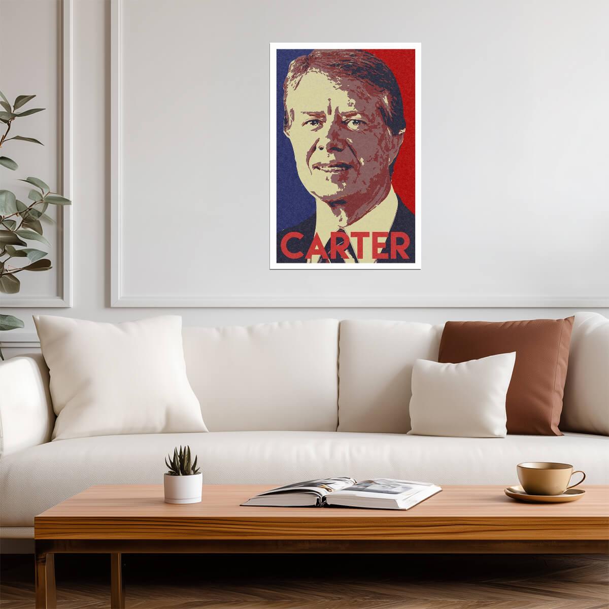 President Jimmy Carter Pop Art | Stylized Portrait Poster | Political Wall Art - Graphic & Art Poster