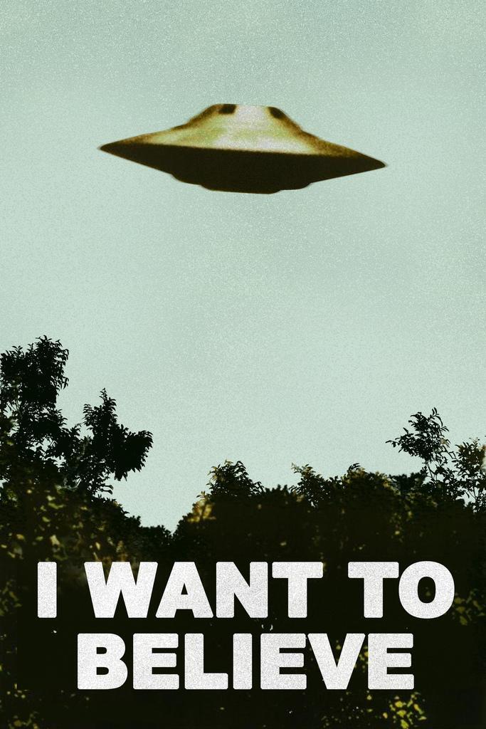 The X-Files "I Want To Believe" | Classic UFO Poster | 90s TV Show Wall Art