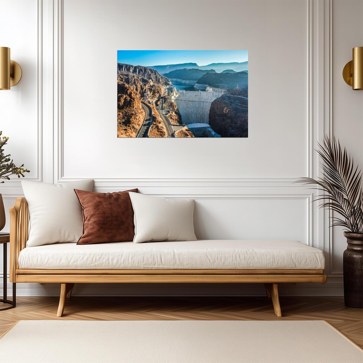 Hoover Dam in Early Morning Light | Landmark Photography | Engineering Poster - Photography Poster