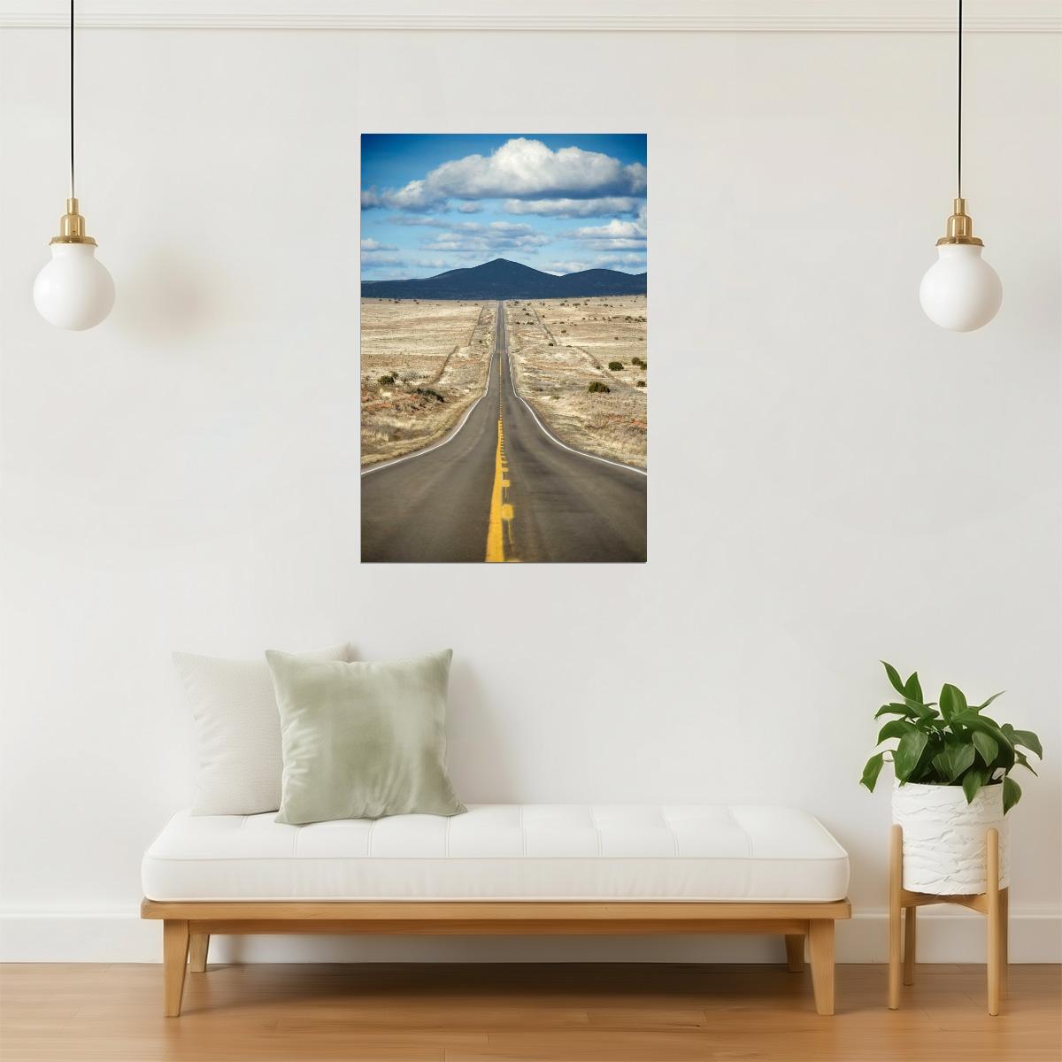 Texas Desert Highway Poster | Road Trip Photography | American Landscape Wall Art