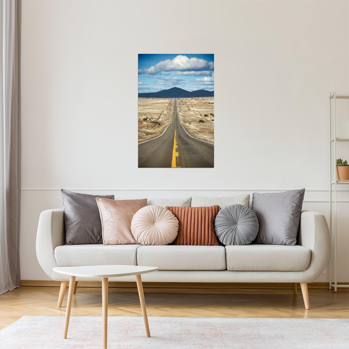 Texas Desert Highway Poster | Road Trip Photography | American Landscape Wall Art