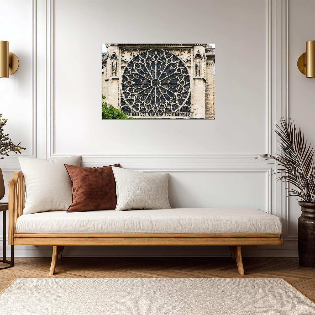 Rose Window of Notre Dame Cathedral | Paris Architecture Photography | France Landmark Poster - Photography Poster