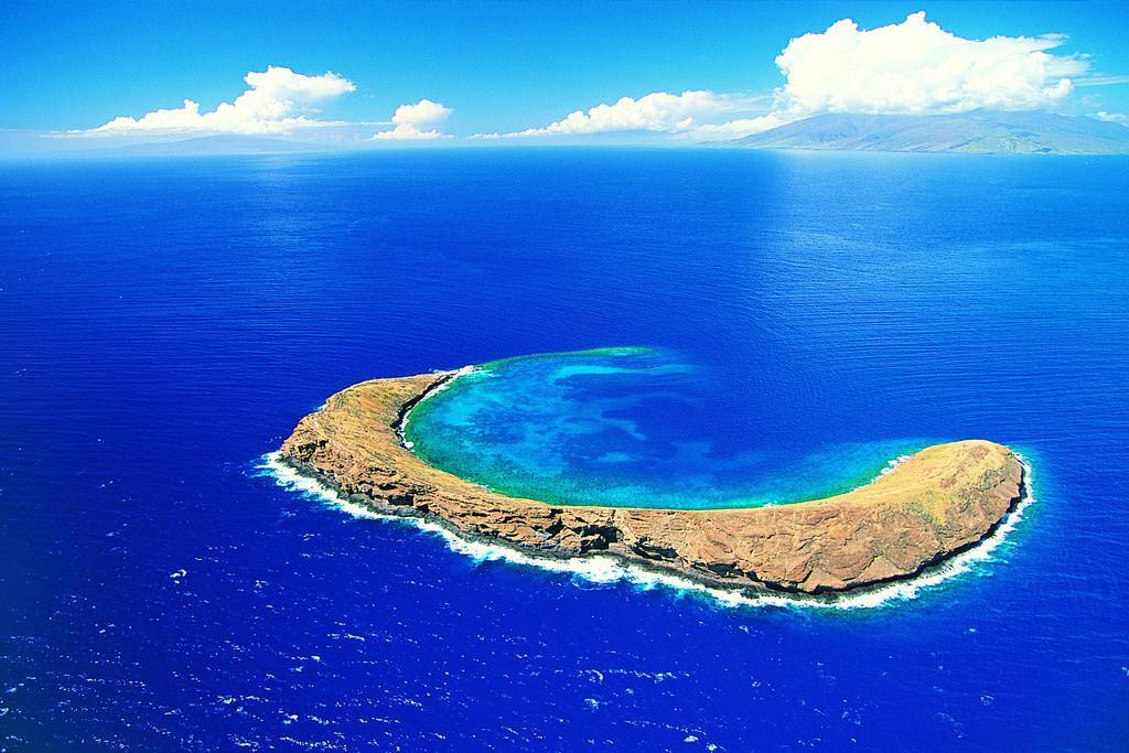 Aerial View of Molokini Crater | Maui Hawaii Photography | Tropical Island Poster - Photography Poster