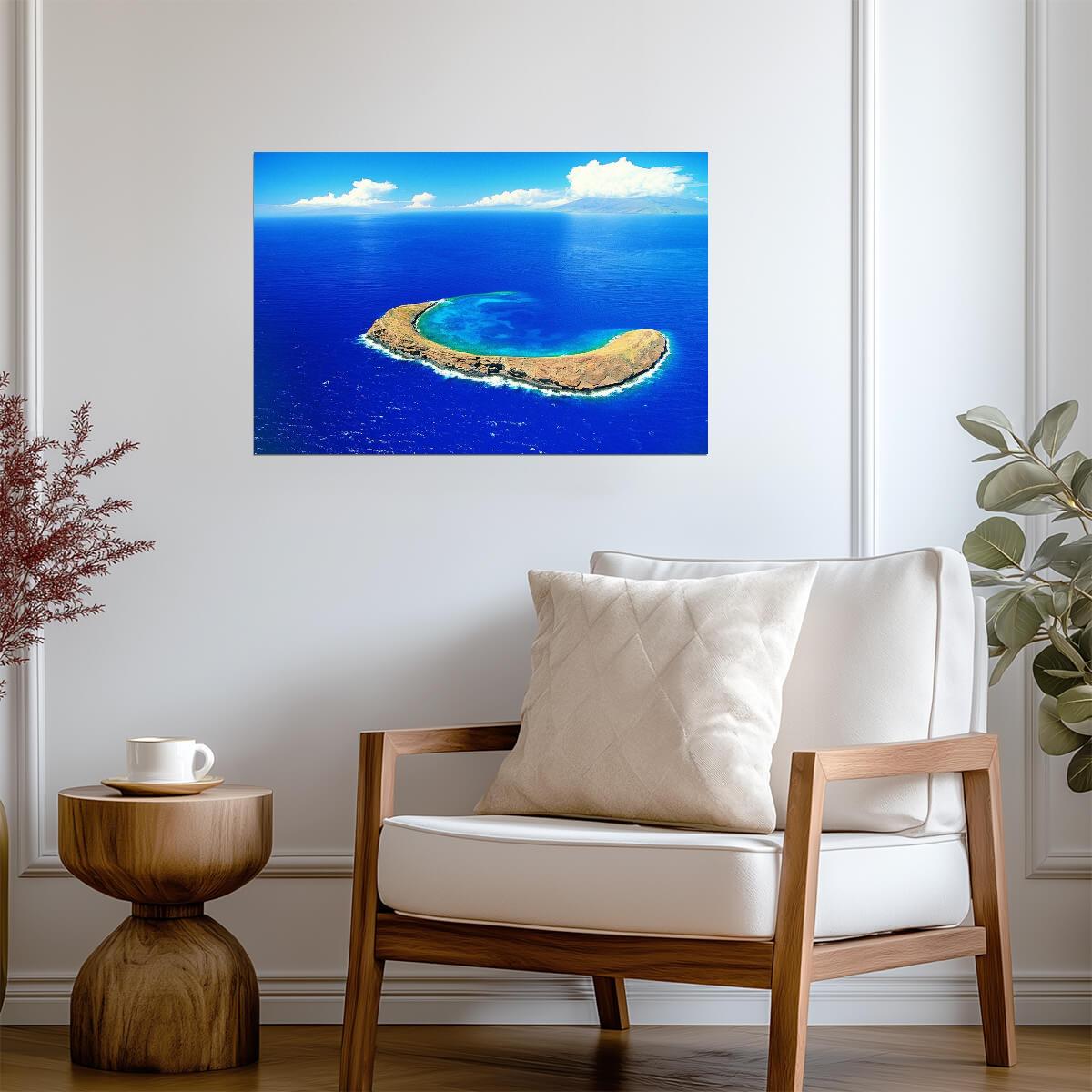 Aerial View of Molokini Crater | Maui Hawaii Photography | Tropical Island Poster - Photography Poster