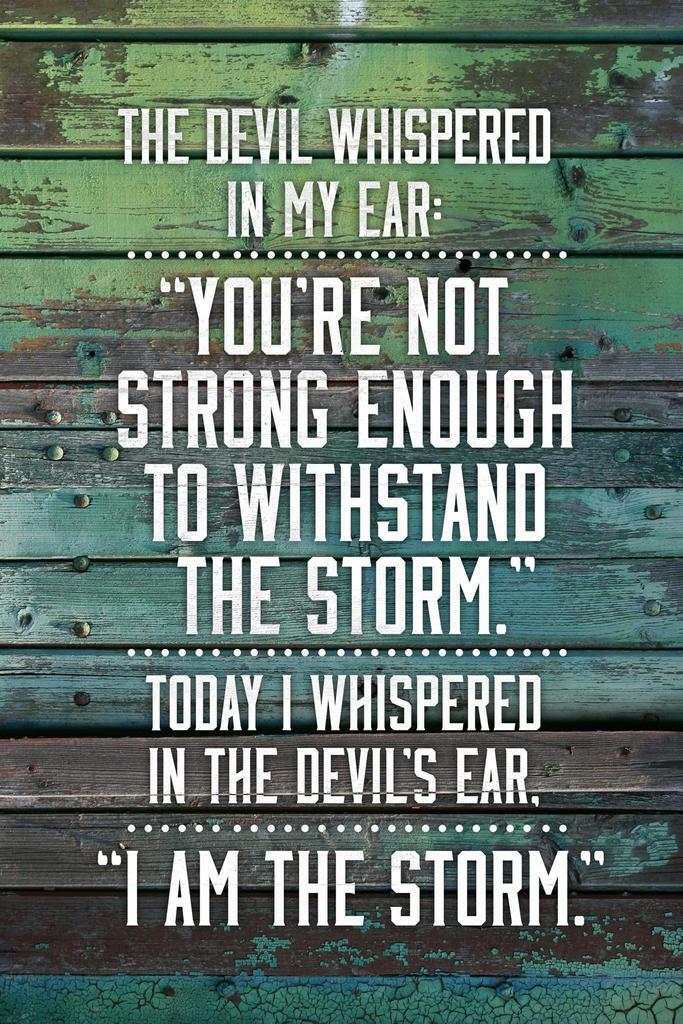 I Am the Storm | Gym Motivational Quote Poster Wood Style