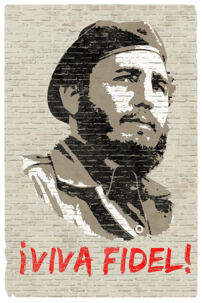 "Viva Fidel!" Castro Graffiti | Cuban Revolution Art | Historical Political Poster - Vintage & Retro Poster