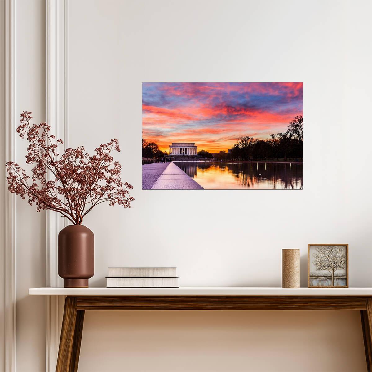 Sunset at the Lincoln Memorial | Washington D.C. Photography | Landmark Poster - Photography Poster