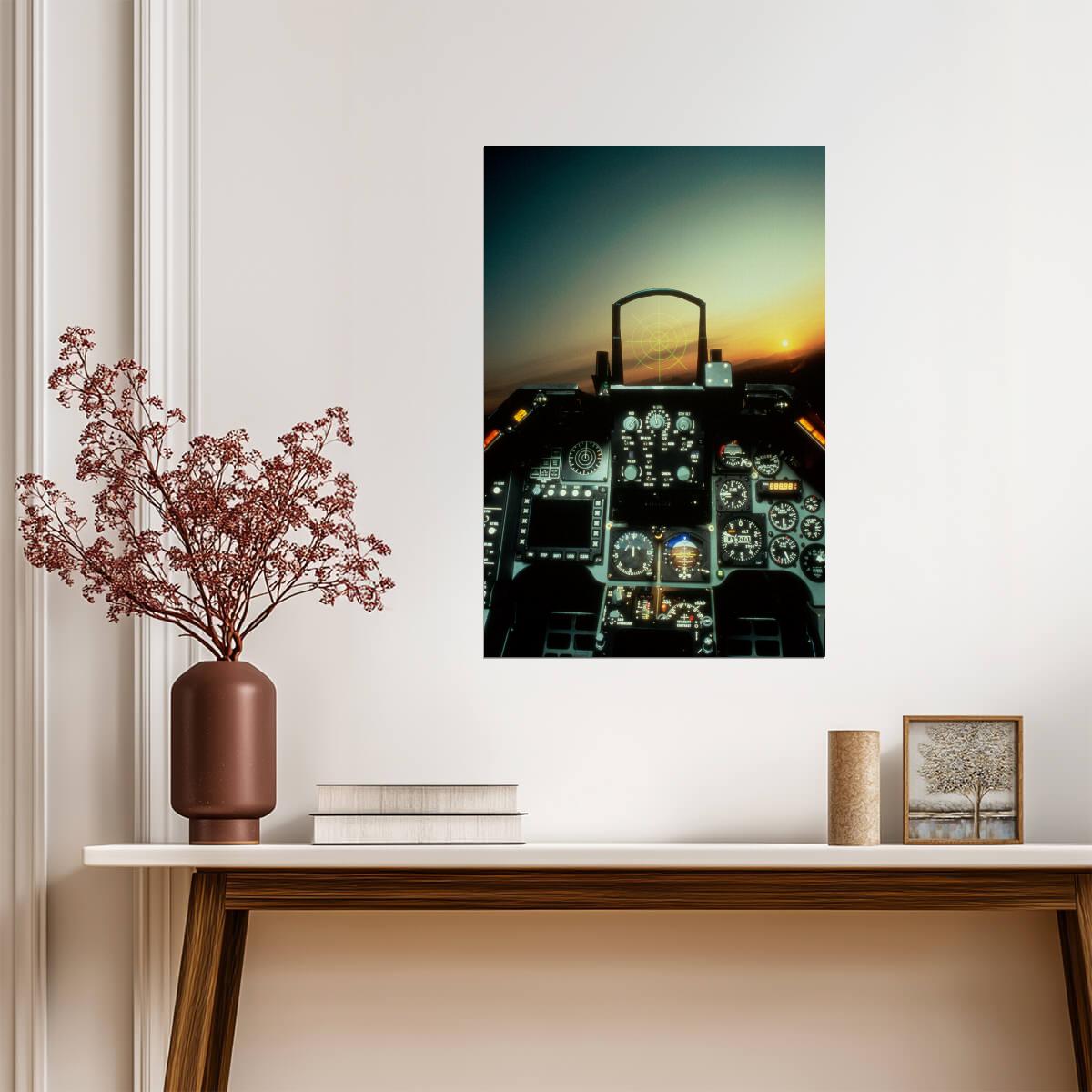 F-16 Fighting Falcon Cockpit Simulator | Aviation Photography | Pilot Poster - Cars Poster