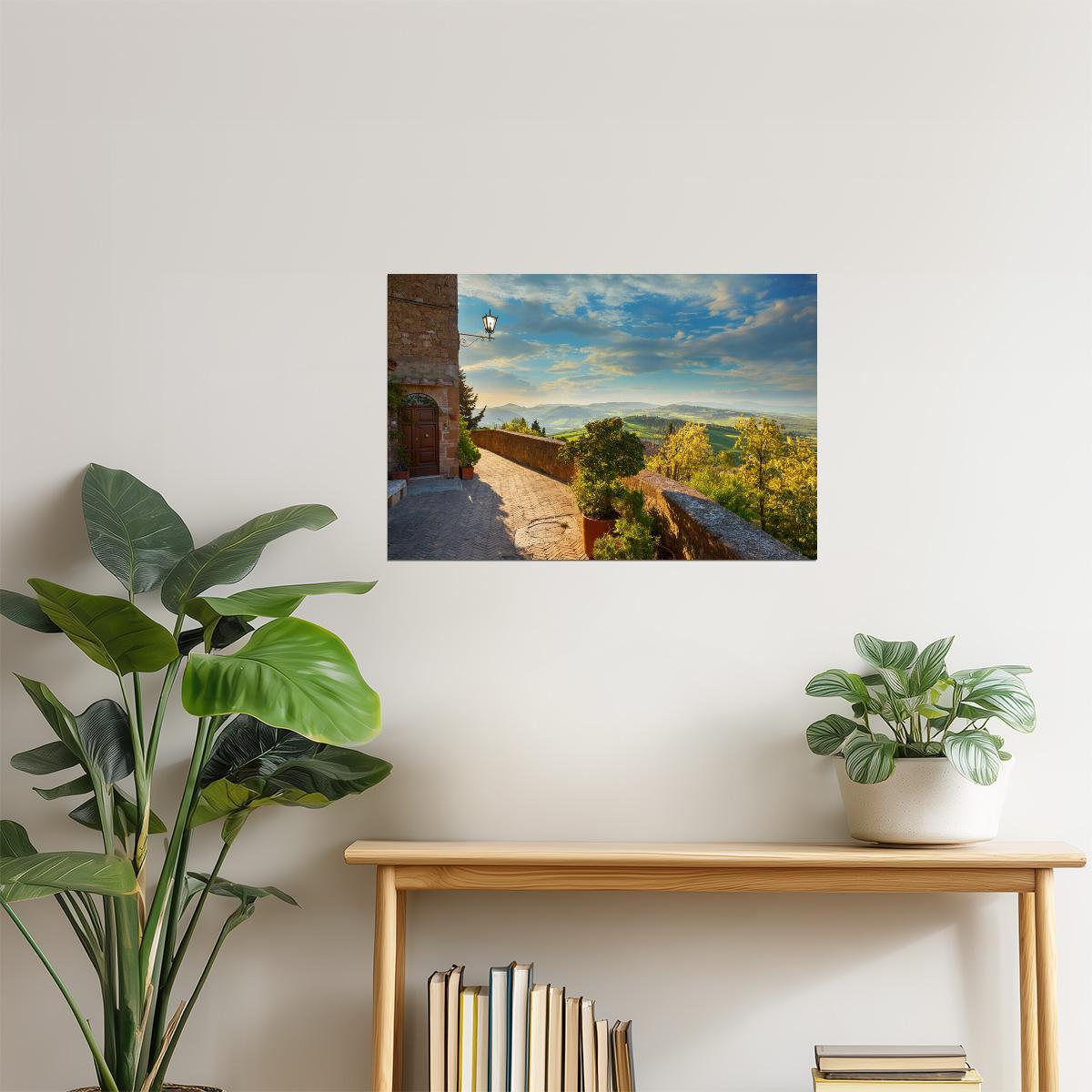 Tuscan Landscape from Pienza Poster | Italy Countryside Photography | Italian Wall Art