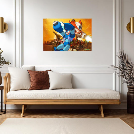 Mega Man X | Retro Capcom Video Game Poster | Nostalgic Gamer Decor - Video Games Poster