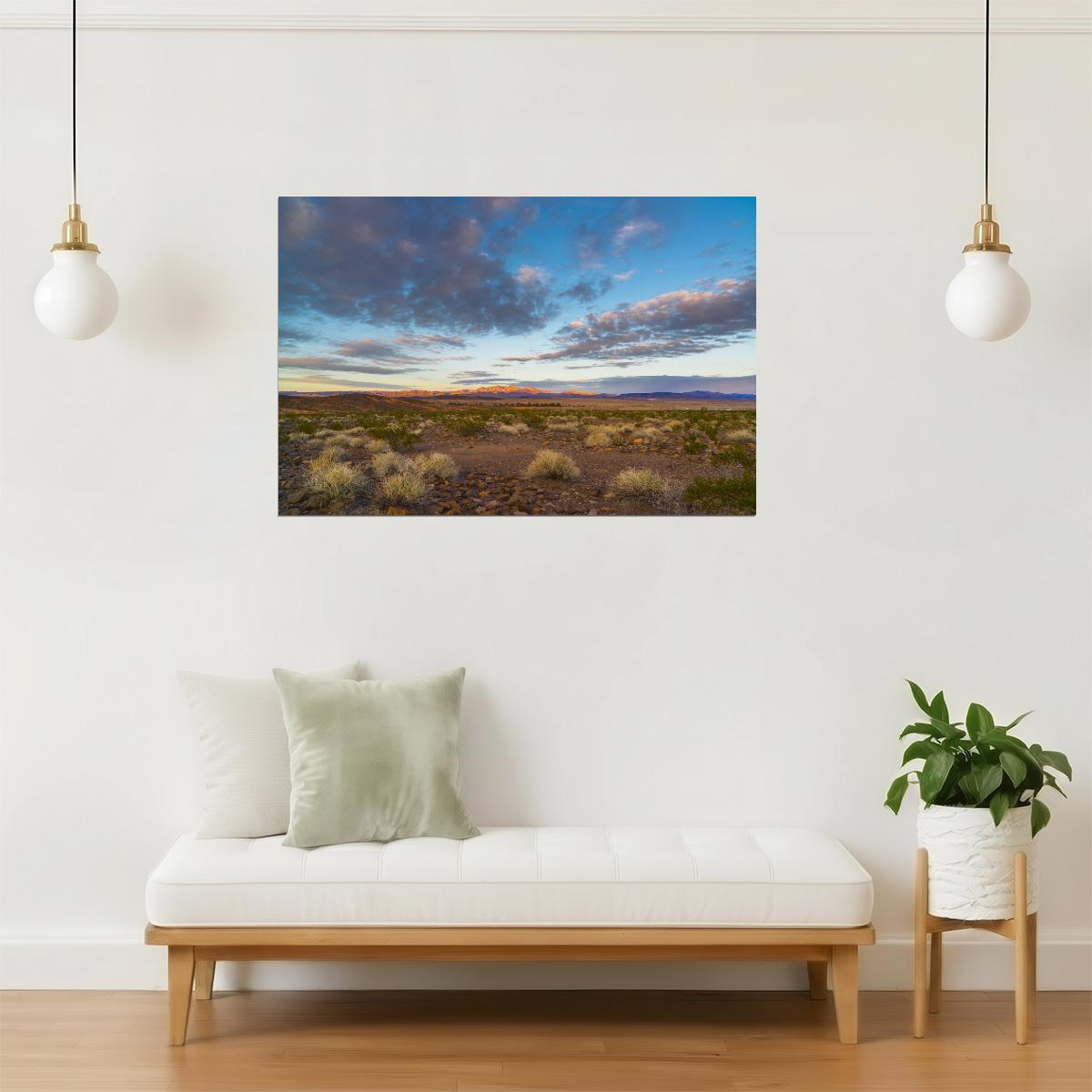 Nevada Desert Landscape Poster | Nature Photography | Cloudy Sky Wall Art