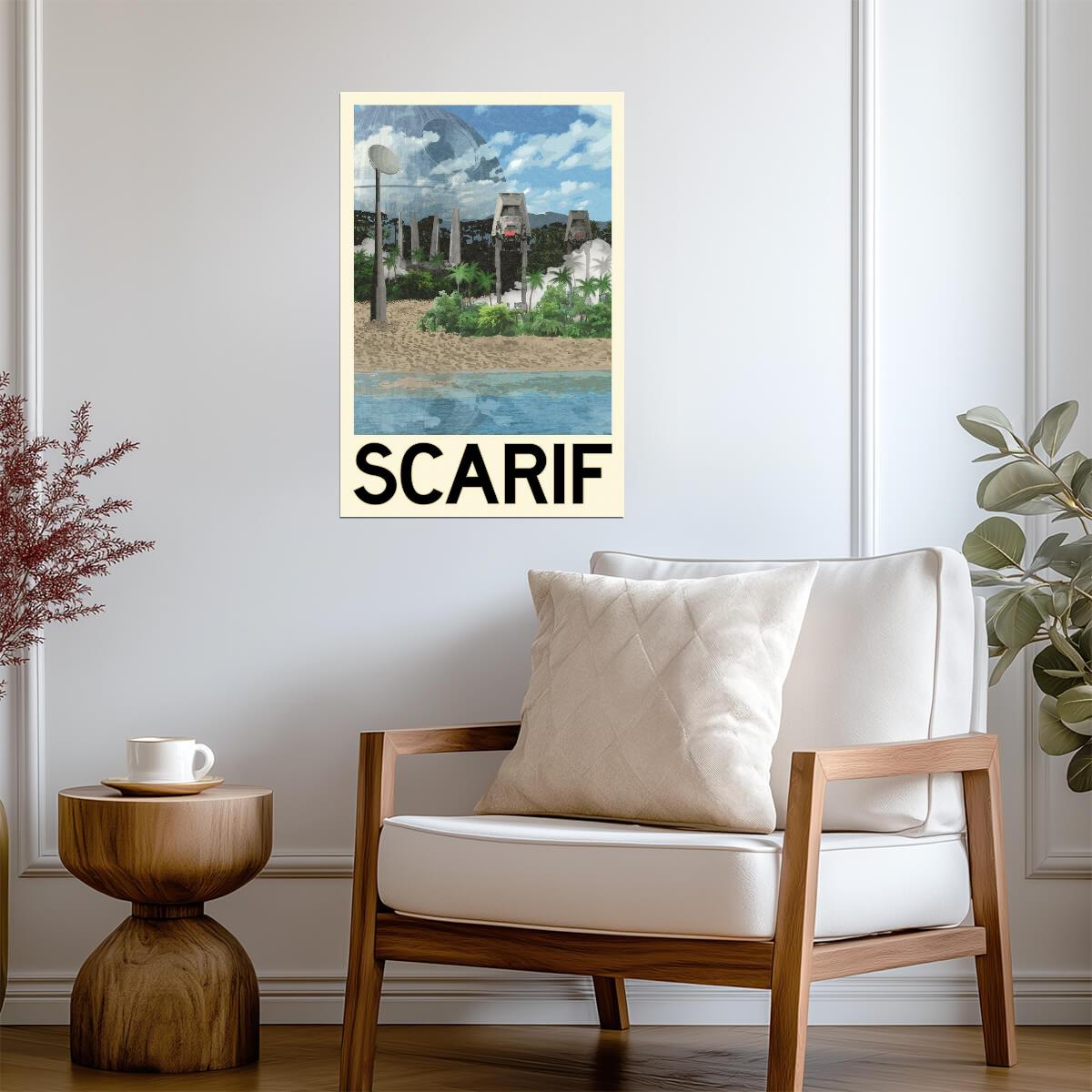Star Wars Planet Scarif | Minimalist Fantasy Travel Poster - Movies & TV Poster