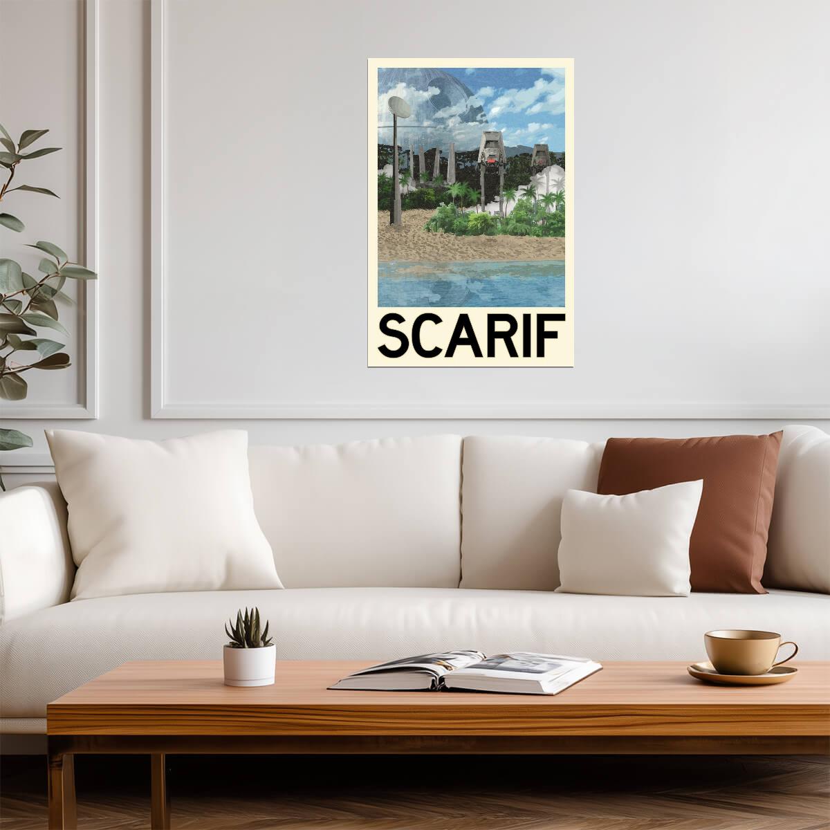 Star Wars Planet Scarif | Minimalist Fantasy Travel Poster - Movies & TV Poster
