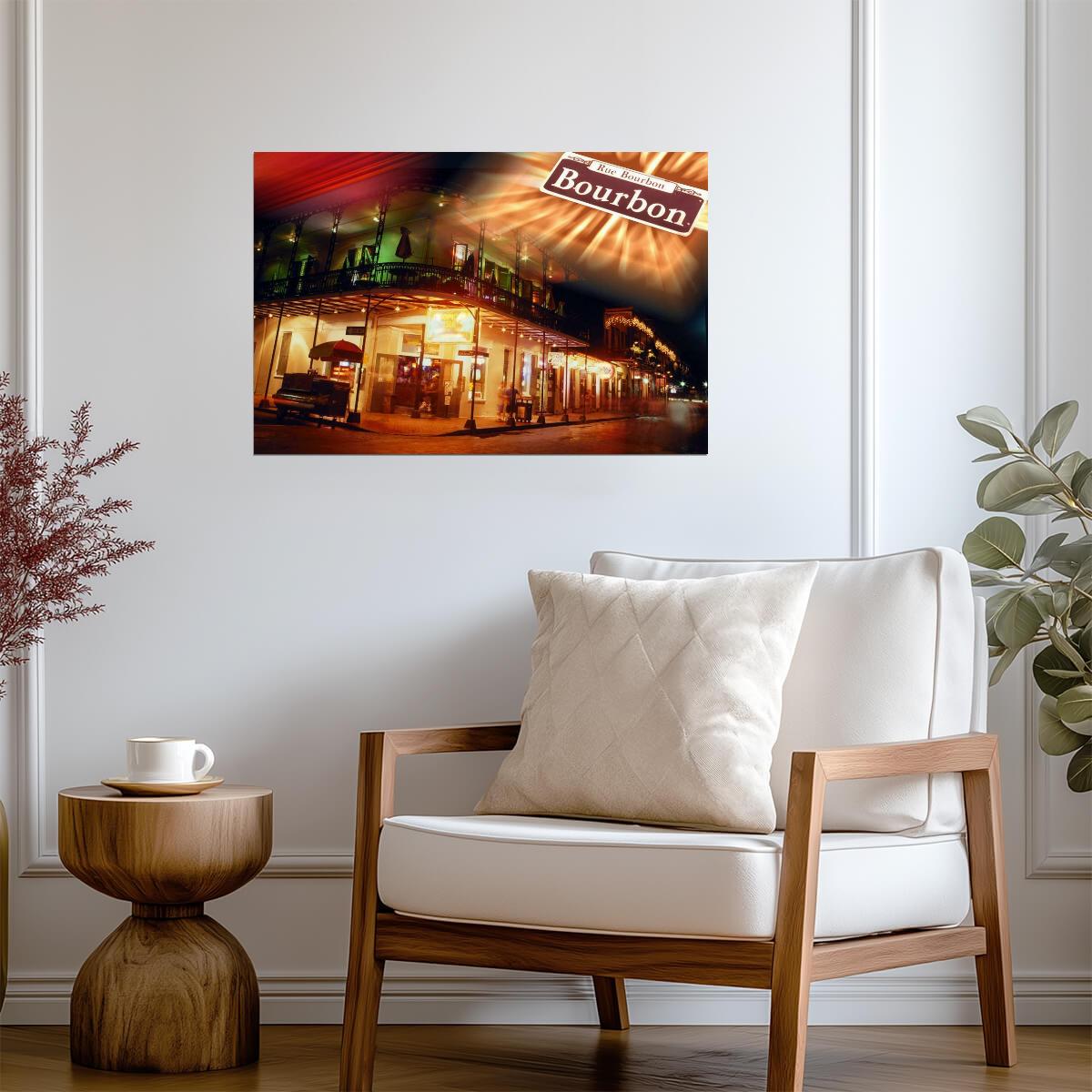 Bourbon Street at Night in New Orleans | Louisiana Photography | Urban Cityscape Poster - Photography Poster