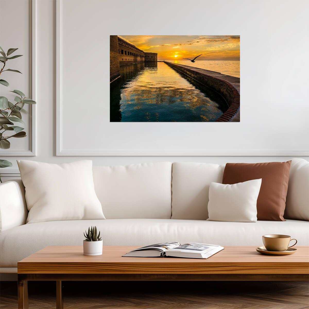 Fort Jefferson Moat at Dry Tortugas National Park | Florida Landmark Photography | Historical Poster - Photography Poster