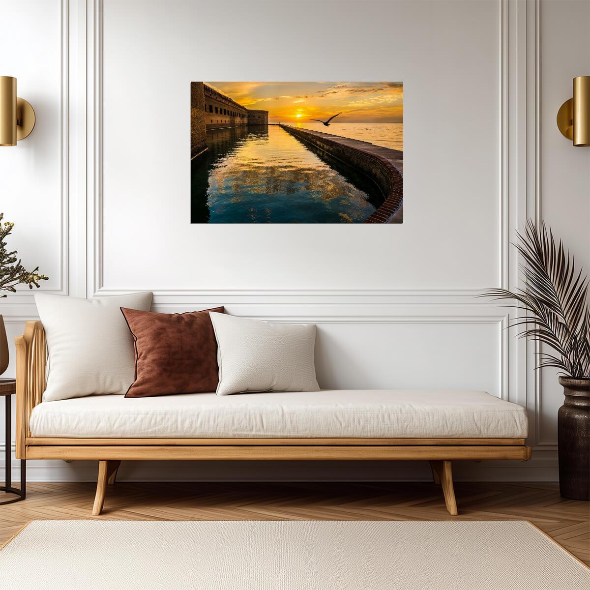 Fort Jefferson Moat at Dry Tortugas National Park | Florida Landmark Photography | Historical Poster - Photography Poster