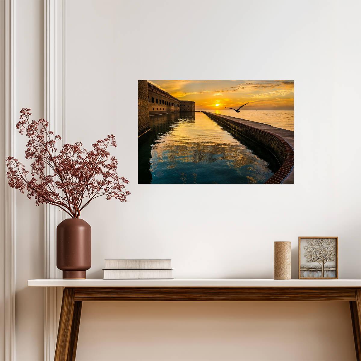 Fort Jefferson Moat at Dry Tortugas National Park | Florida Landmark Photography | Historical Poster - Photography Poster