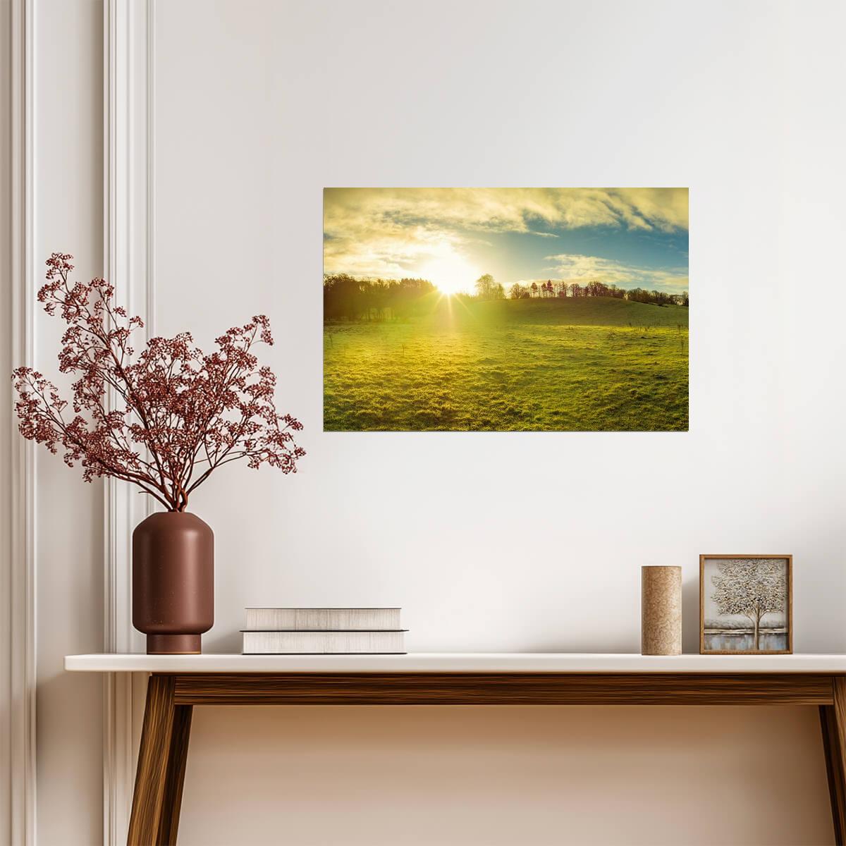 Northern Ireland Countryside at Sunrise | Landscape Photography | Nature Wall Art Poster - Photography Poster