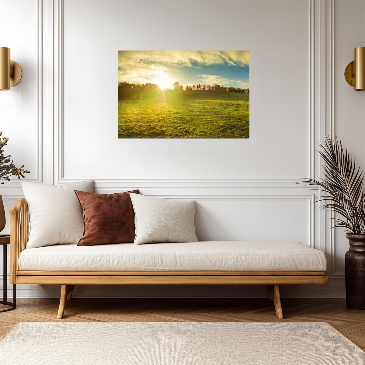 Northern Ireland Countryside at Sunrise | Landscape Photography | Nature Wall Art Poster - Photography Poster