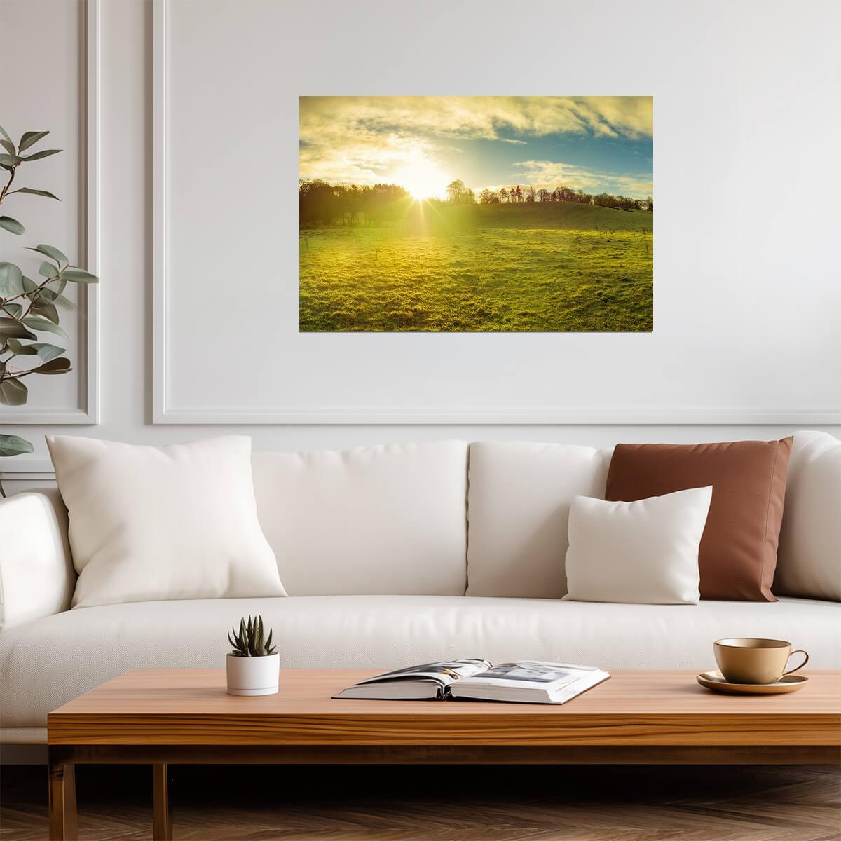 Northern Ireland Countryside at Sunrise | Landscape Photography | Nature Wall Art Poster - Photography Poster