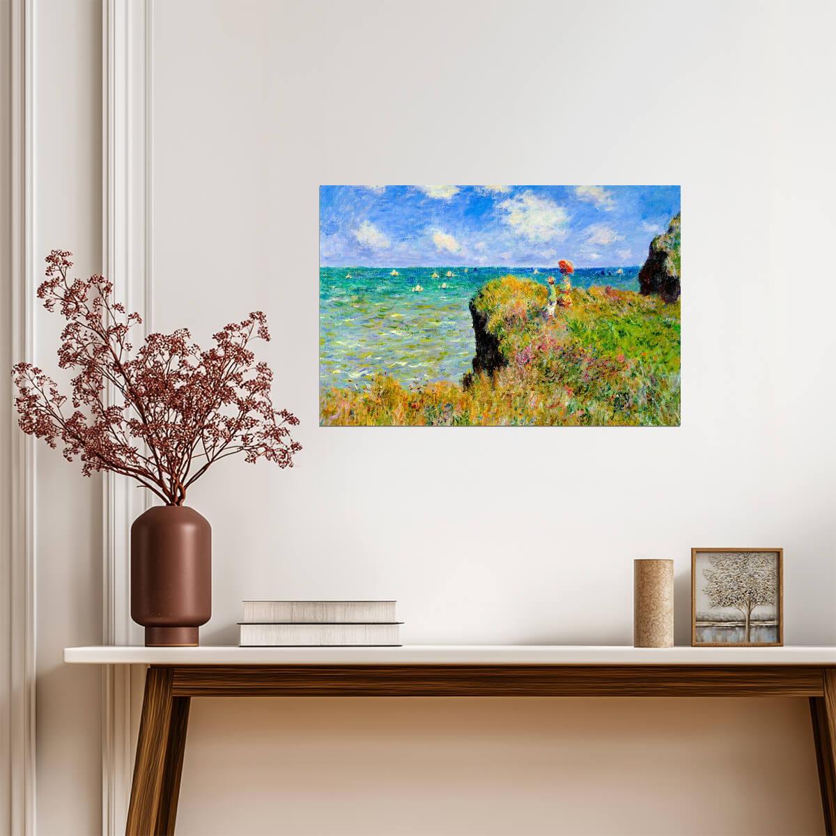 Claude Monet "The Cliff Walk at Pourville" | Impressionist Art | Classic Painting Poster - Graphic & Art Poster