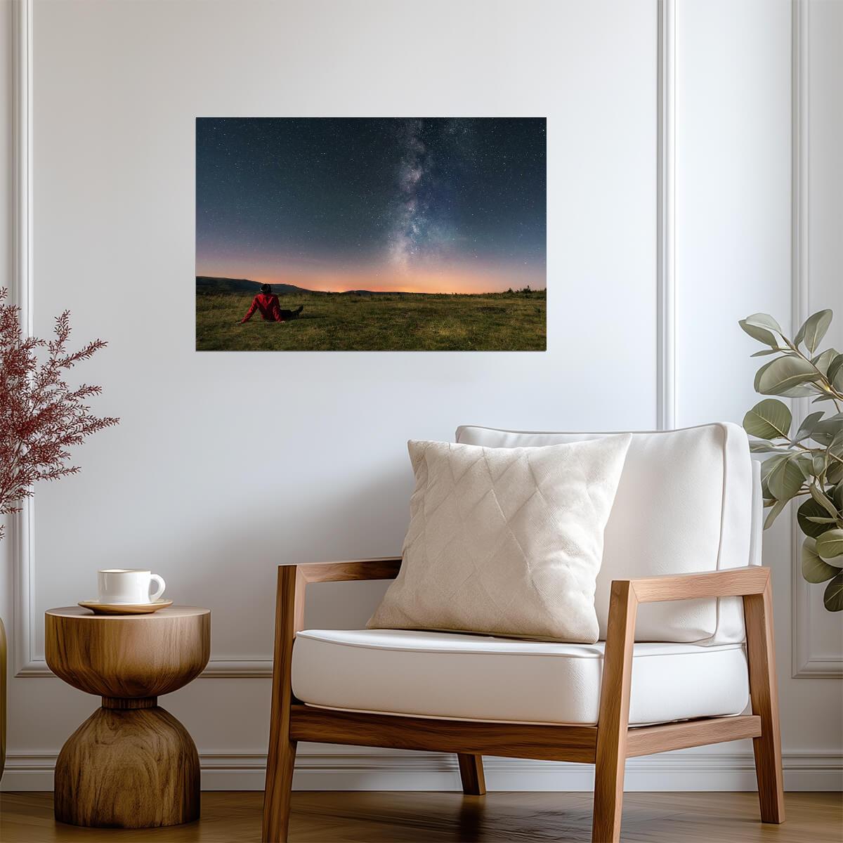 Watching The Milky Way at Night | Starry Sky Photography | Astrophotography Poster - Photography Poster