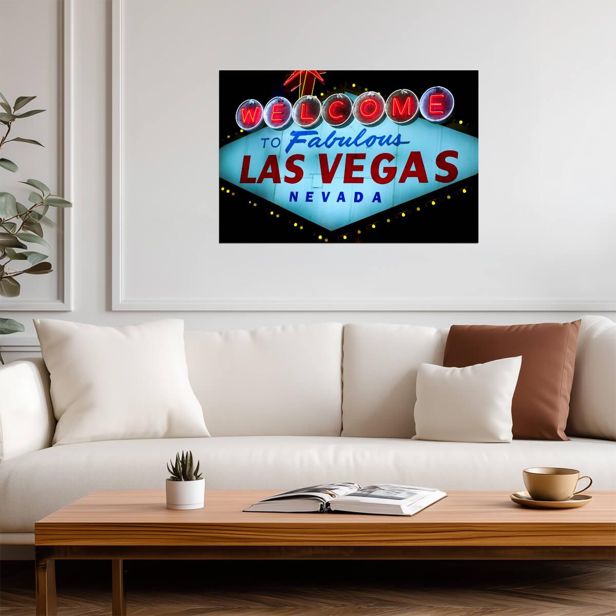 "Welcome To Fabulous Las Vegas" Sign | Iconic Nevada Landmark | Retro City Poster - Type & Quotes Poster