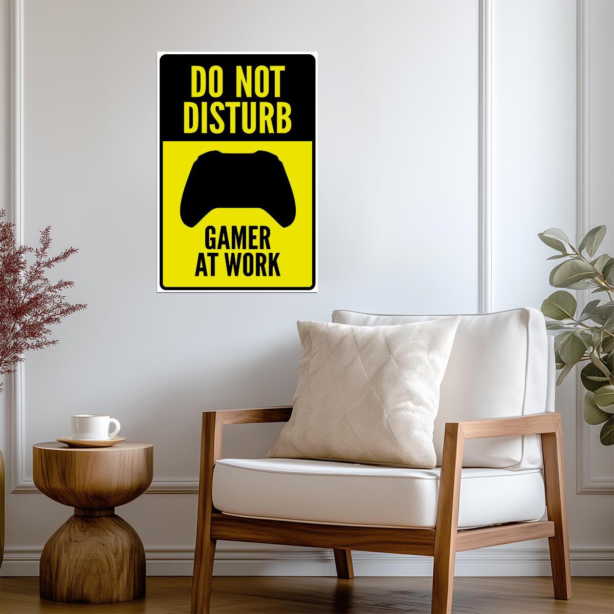 Do Not Disturb Gamer At Work | Funny Warning Sign | Gamer Room Poster