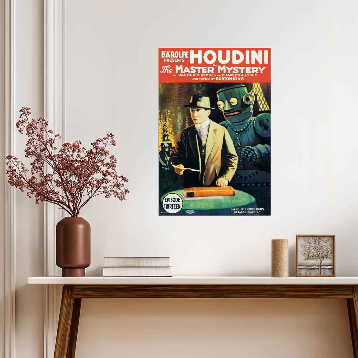 Houdini the Robot | Retro Magic Movie Poster - Movies & TV Poster