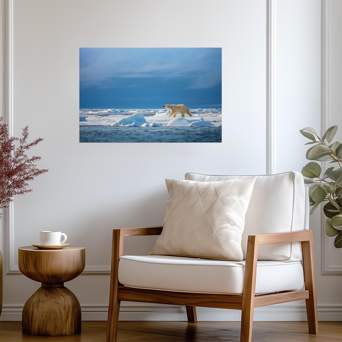 Polar Bear Walking in the Wild | Arctic Wildlife Photography | Animal Poster - Photography Poster