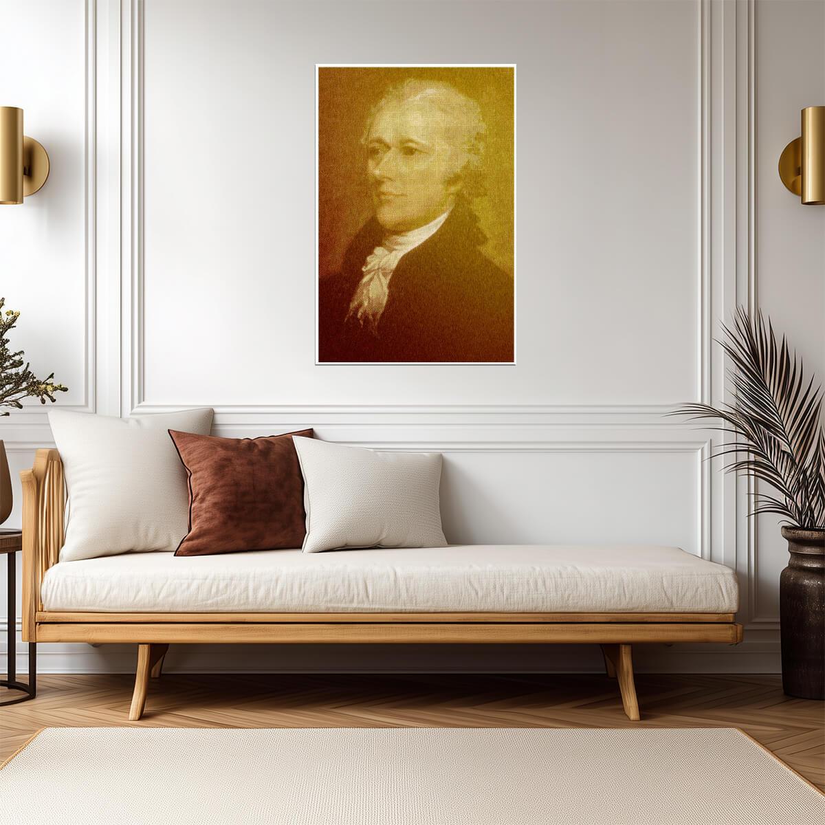 Alexander Hamilton Portrait | Founding Father Painting | Historical American Poster - Vintage & Retro Poster