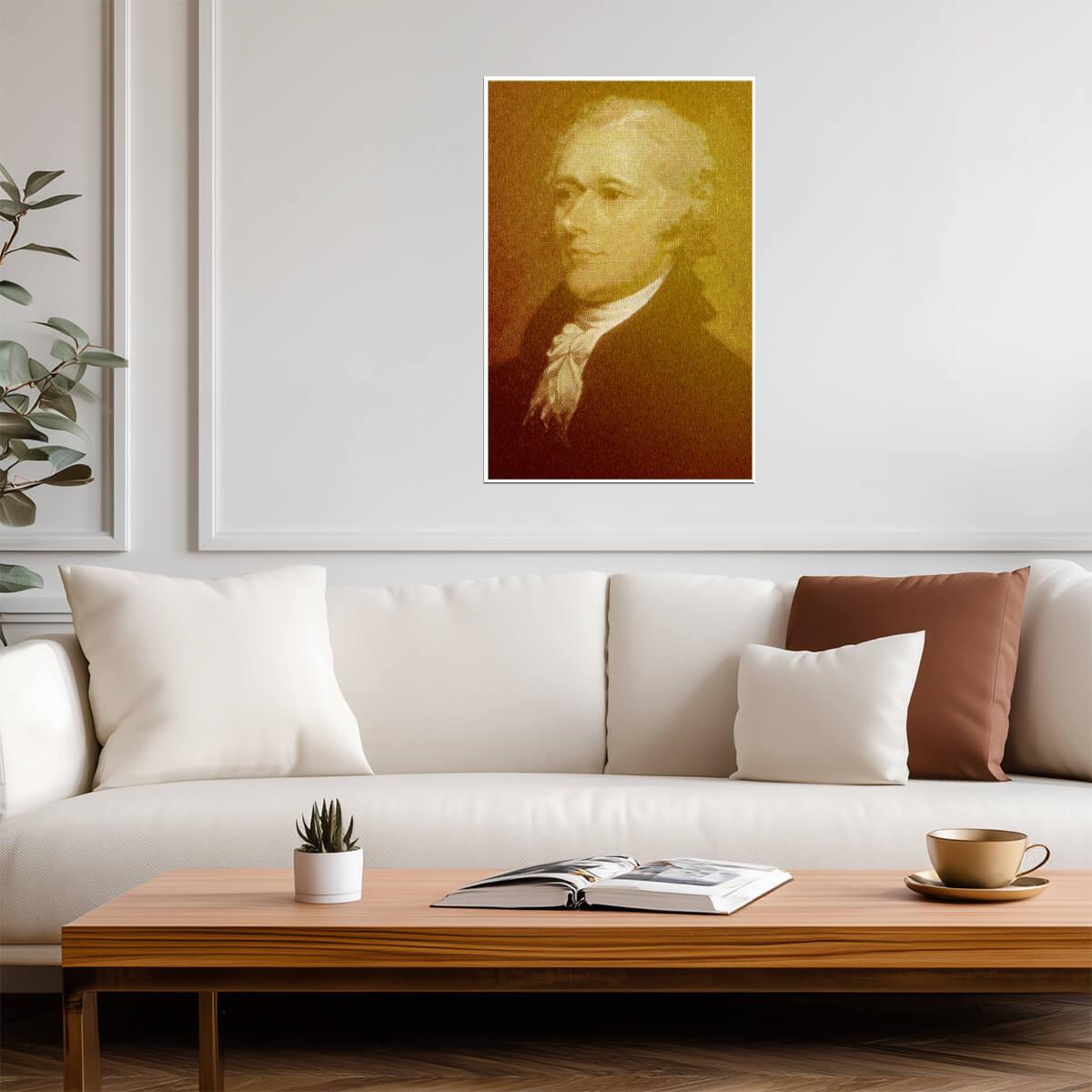 Alexander Hamilton Portrait | Founding Father Painting | Historical American Poster - Vintage & Retro Poster