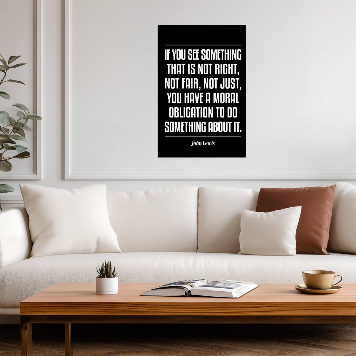 Get in Good Trouble Necessary Trouble | John Lewis Quote Poster | Civil Rights Activist Art - Type & Quotes Poster