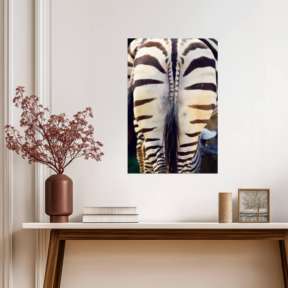 Zebra Butt | Funny Animal Photography | Humorous Wildlife Poster - Photography Poster